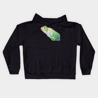 Green Iguana :: Reptiles and Amphibians Kids Hoodie